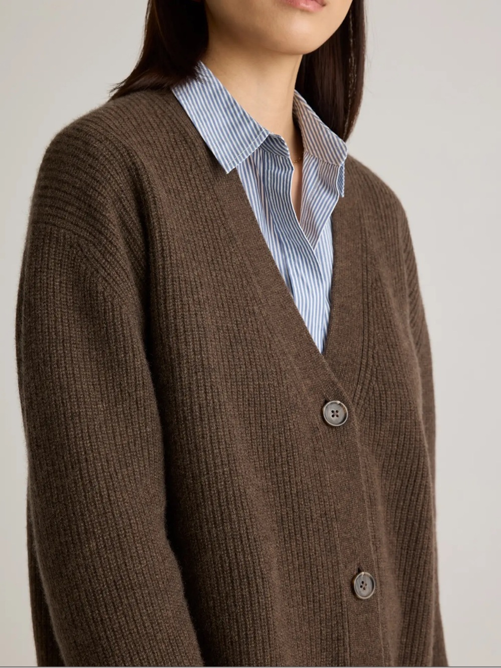 Mongolian Cashmere Oversized Boyfriend Cardigan Sweater
